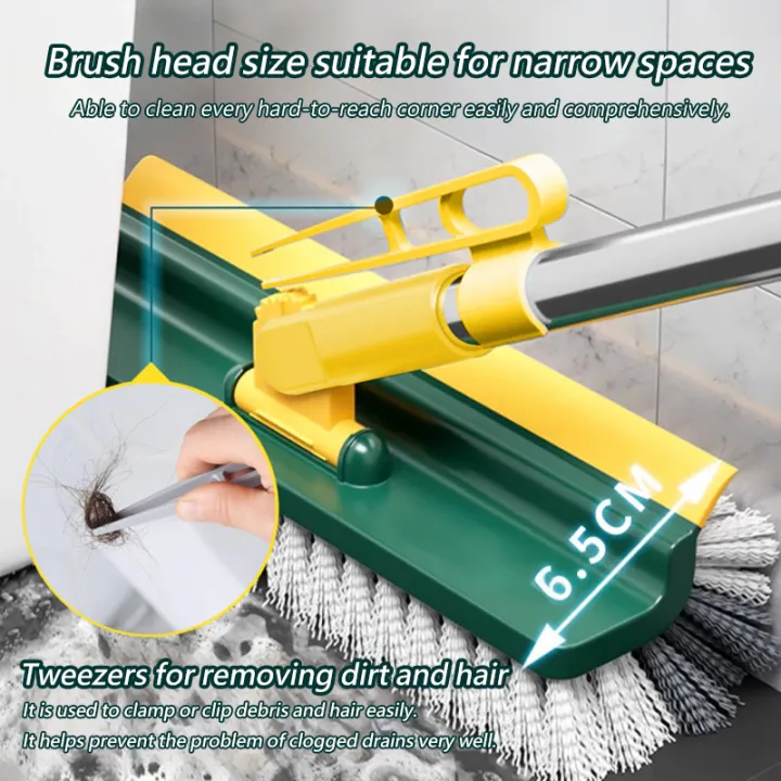 3-in-1 Long Handle Floor Scrub Brush – Multi-Purpose Spin Cleaning Tool